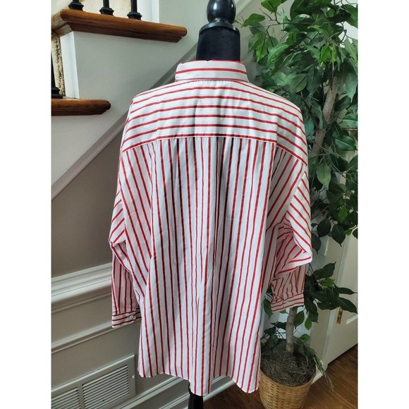 Vintage Dunloggin White Cotton Collared Long Sleeve Buttons Down Shirt Size 26W - Picture 7 of 12